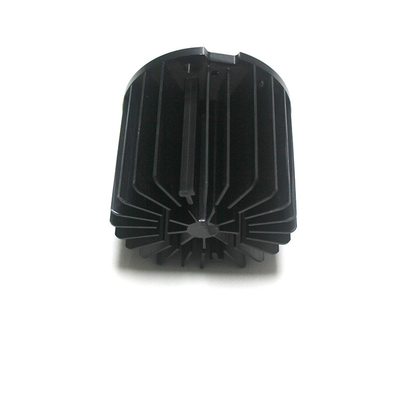 Round Extrusion F0004 Black Anodized Heat Sink For Led Lighting Practical